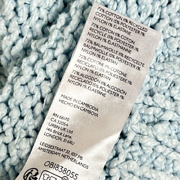 Anthropologie The Need-It Slouchy Pullover Sweater Oversized Mock Neck Blue XSP - Picture 11 of 12